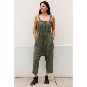 PRAIRIE UNDERGROUND Green Pullover Jumpsuit Coverall Dungarees Women's Sz Small
